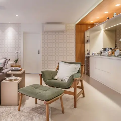 Living integrado com ar-condicionado split